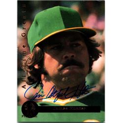 725491 Jim Catfish Hunter Autographed Oakland Athletics 1994 Front Row Premium No.2 Baseball Card