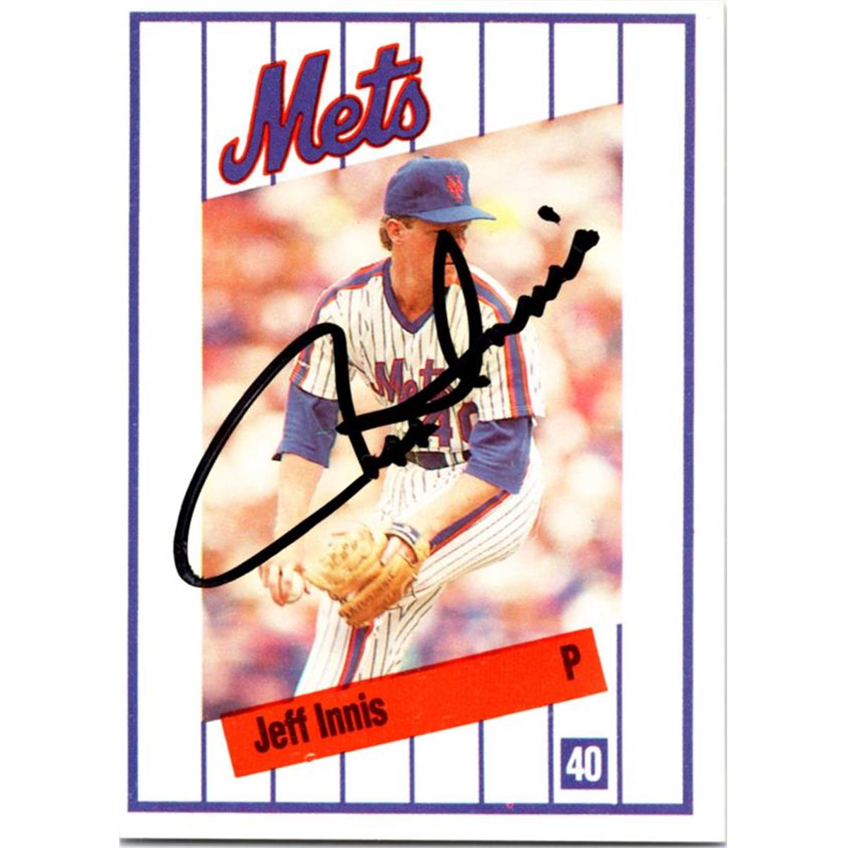 725560 Jeff Innis Autographed New York Mets 1991 Kahns No.40 Baseball Card