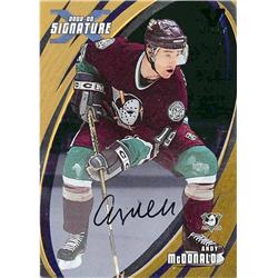 726014 Andy Mcdonald Autographed Anaheim Ducks 2003 in the Game No.D15 Vault Authenticated Hockey Card