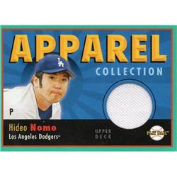 Picture of Autograph Warehouse 654458 Hideo Nomo Player Worn Jersey Patch Los Angeles Dodgers 2004 Upper Deck Play Ball Apparel No.ACHM Baseball Card