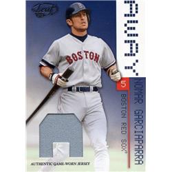 Picture of Autograph Warehouse 654480 Nomar Garciaparra Player Worn Jersey Patch Boston Red Sox 2003 Leaf No.6 LE 88-250 Baseball Card
