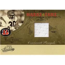 Picture of Autograph Warehouse 654483 Ickey Woods Player Worn Jersey Patch Cincinnati Bengals 2005 Playoff Absolute Marks of Fame No.MF13 LE 102-150 Football Card