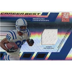 Picture of Autograph Warehouse 654486 Marvin Harrison Player Worn Jersey Patch Indianapolis Colts 2004 Donruss Elite Career Best Refractor No.CB12 LE 20-250 Football Card