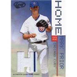 Picture of Autograph Warehouse 654522 Mark Prior Player Worn Jersey Patch Chicago Cubs 2003 Leaf Home No.7 LE 84-250 Baseball Card
