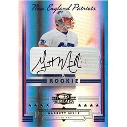 703467 Garrett Mills Signed New England Patriots 2006 Donruss Threads Rookie Refractor No.270 Football Card