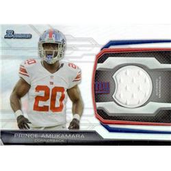 703523 Prince Amukamara Player Worn Jersey Patch New York Giants 2013 Bowman Refractor No.BRPA Football Card