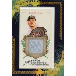 703576 Jason Bay Player Worn Jersey Patch Pittsburgh Pirates 2008 Topps Allen & Ginter No.AGRJB Baseball Card
