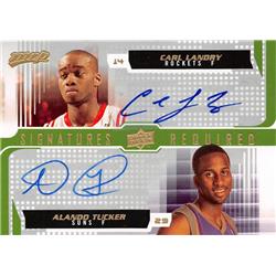 703596 Carl Landry & Alando Tucker Autographed Rockets, Suns 2008 Upper Deck MVP No.SRTL Basketball Card
