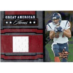 703600 Domanick Davis Player Worn Jersey Patch Houston Texans 2005 Leaf Rookies & Stars Great American Heroes No.GAH12 LE 112-250 Football Card