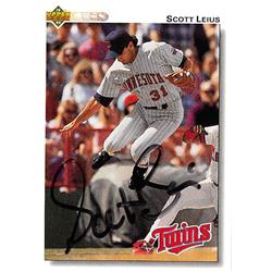 586545 Scott Leius Autographed Minnesota Twins 1992 Upper Deck No.313 Baseball Card