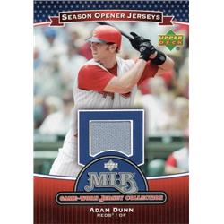 700854 Adam Dunn Player Worn Jersey Patch Cincinnati Reds 2005 Upper Deck Season Opener No.ODAD Baseball Card
