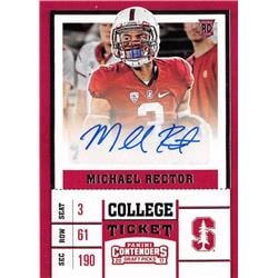 700958 Michael Rector Autographed Stanford Cardinal 2017 Panini Contenders Draft Rookie No.205 Football Card