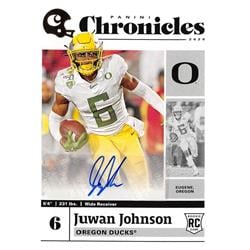700994 Juwan Johnson Autographed Oregon Ducks 2020 Panini Chronicles Rookie No.11 Football Card