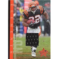 701039 Rudi Johnson Player Worn Jersey Patch Cincinnati Bengals 2006 Leaf Rookies & Stars No.E10 LE 218-250 Football Card