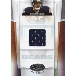 701042 Garrett Wolfe Player Worn Jersey Patch Chicago Bears 2007 Leaf Certified Materials Refractor No.218 Football Card