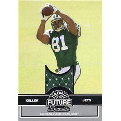 701056 Dustin Keller Player Worn Jersey Patch New York Jets 2008 Bowman Fabric of the Future No.FFDK Football Card
