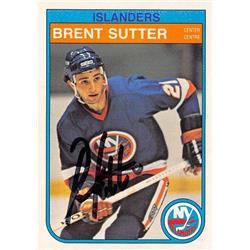 701317 Brent Sutter Autographed New York Islanders 1982 O-Pee-Chee No.216 Hockey Card
