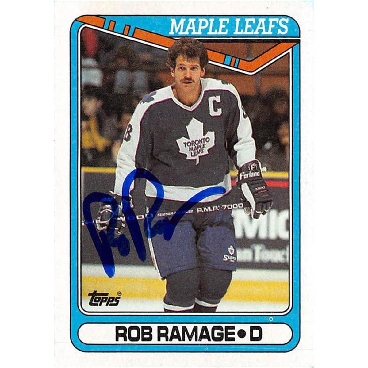 701332 Rob Ramage Autographed Toronto Maple Leafs 1990 Topps No.317 Hockey Card