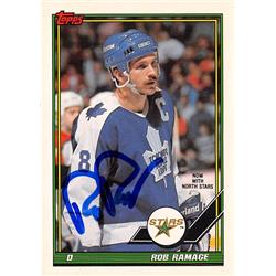 701338 Rob Ramage Autographed Minnesota North Stars, Maple Leafs 1991 Topps No.55 Hockey Card -  Autograph Warehouse