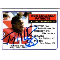 701470 Tony Collins Autographed New England Patriots, SC 1983 Topps No.324 Football Card