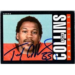 701472 Tony Collins Autographed New England Patriots, SC 1985 Topps No.322 Football Card