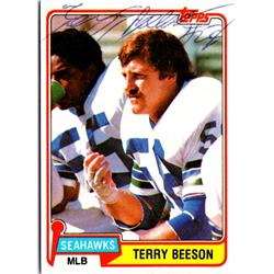 701499 Terry Beeson Autographed Seattle Seahawks, SC 1981 Topps No.191 Football Card
