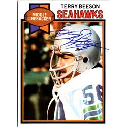 701501 Terry Beeson Autographed Seattle Seahawks, SC 1979 Topps No.138 Football Card