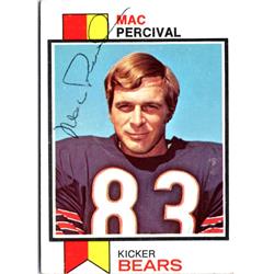 701592 Mac Percival Autographed Chicago Bears, SC 1973 Topps No.512 Ballpoint Football Card