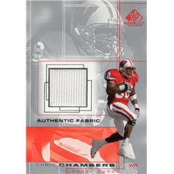 701721 Chris Chambers Player Worn Jersey Patch Wisconsin Badgers 2001 Upper Deck Rookie No.CC Football Card