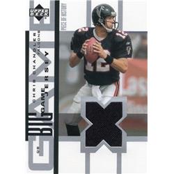 701742 Chris Chandler Player Worn Jersey Patch Atlanta Falcons 2002 Upper Deck Big Game No.BGJCC Football Card