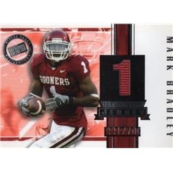 701749 Mark Bradley Player Worn Jersey Patch Oklahoma Sooners 2005 Press Pass Se Rookie No.JCMB Football Card