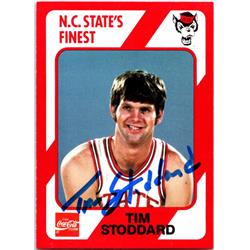 701813 Tim Stoddard Autographed North Carolina State Wolfpack 1989 Collegiate Collection No.49 Basketball Card
