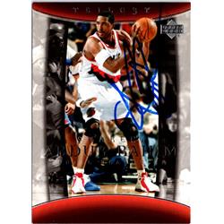 701868 Shareef Abdur-rahim Autographed Portland Trail Blazers 2004 Upper Deck Trilogy No.79 Basketball Card