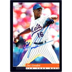 701968 Dwight Gooden Autographed New York Mets, Doc 1993 Score No.22 Baseball Card