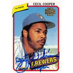 702012 Cecil Cooper Autographed Milwaukee Brewers 2002 Topps Archives No.51 1980 Style Baseball Card