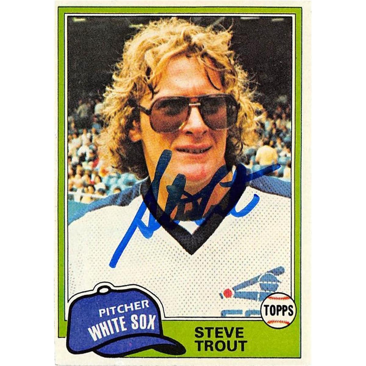 702052 Steve Trout Autographed Chicago White Sox 1981 Topps No.552 Baseball Card