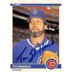 702116 Tim Stoddard Autographed Chicago Cubs 19884 Fleer Update No.U110 Baseball Card