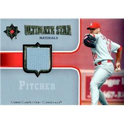 702167 Chris Carpenter Player Worn Jersey Patch St. Louis Cardinals 2007 Upper Deck Ultimate Star Materials No.SMCA Baseball Card