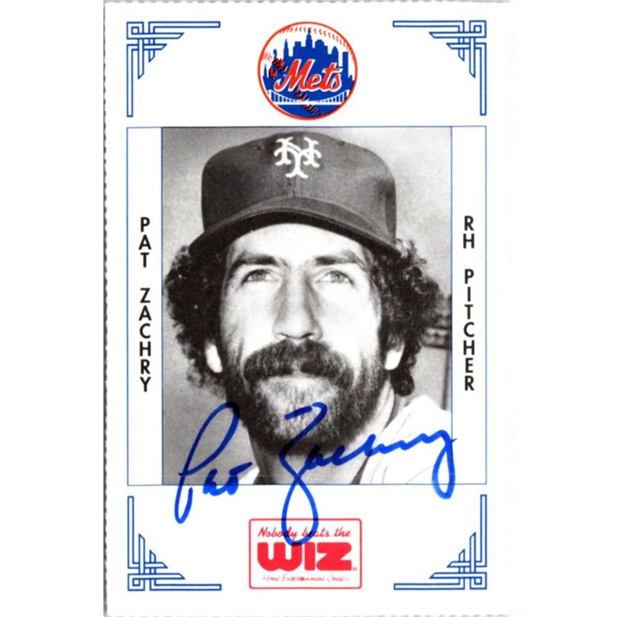 702301 Pat Zachry Signed New York Mets 1991 Wiz Mini No.438 Baseball Card