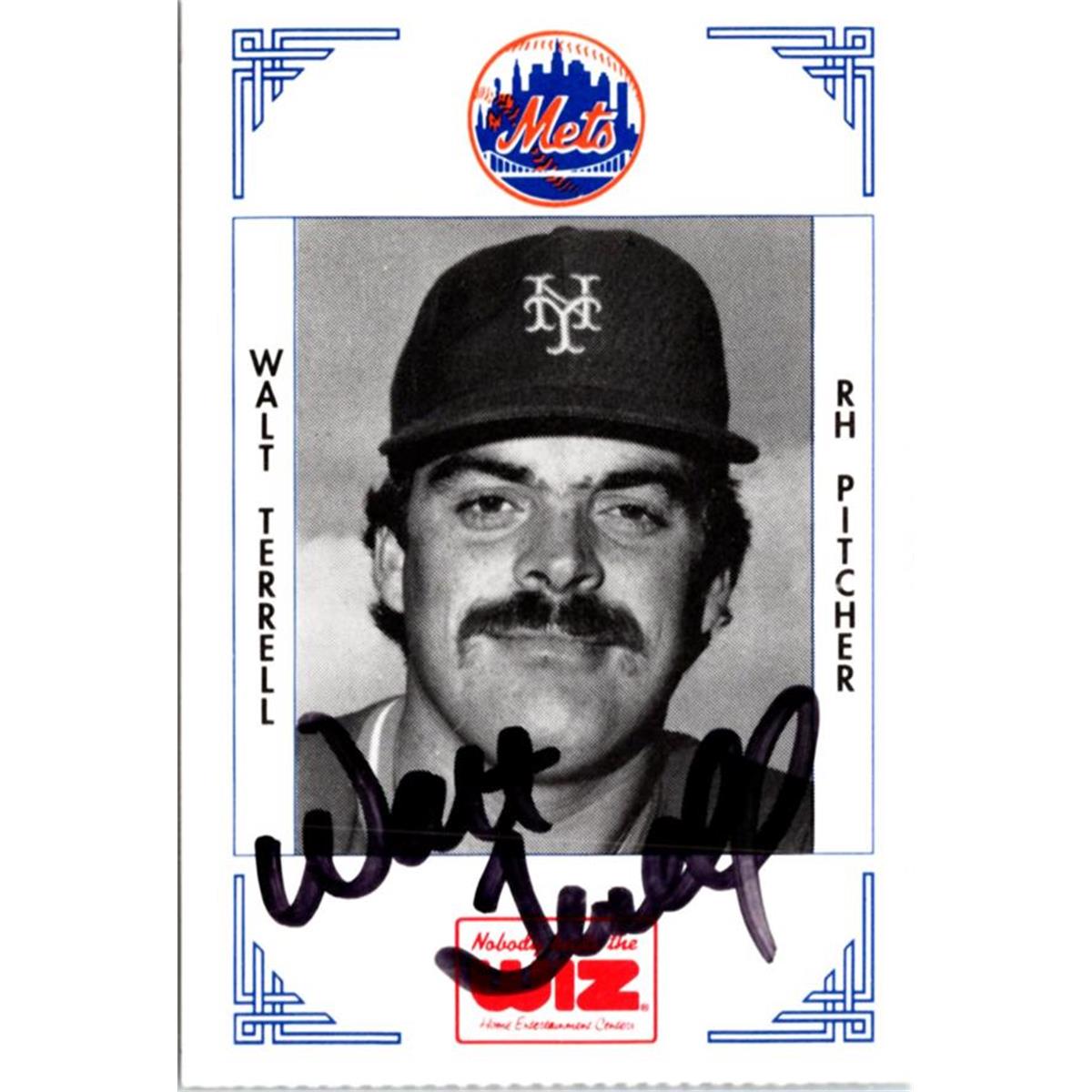 702309 Walt Terrell Signed New York Mets 1991 Wiz Mini No.401 Baseball Card