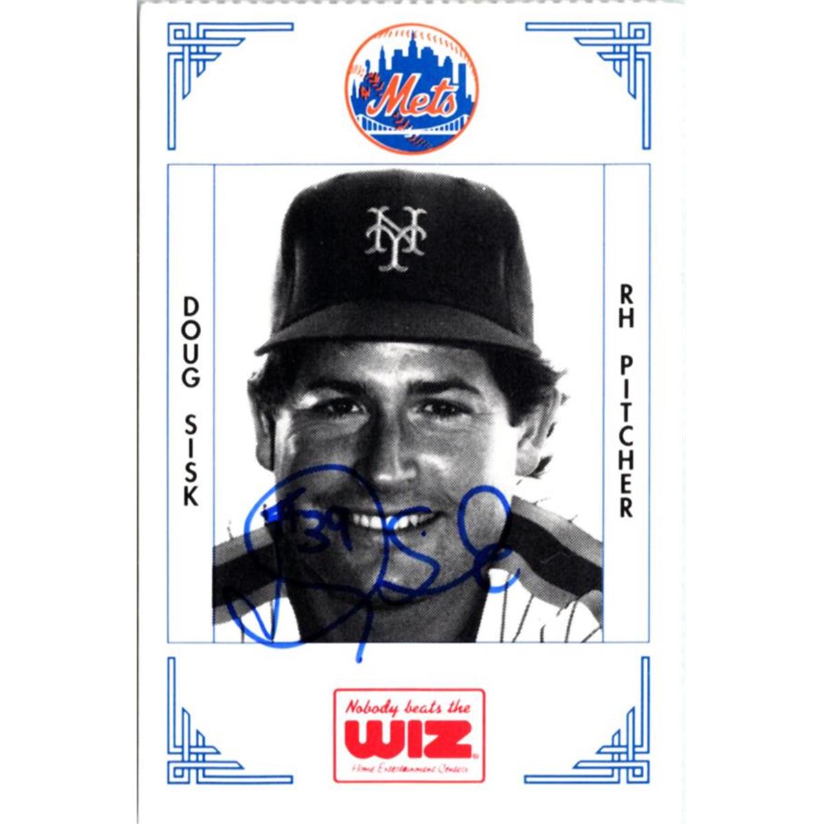 702325 Doug Sisk Signed New York Mets 1991 Wiz Mini No.367 Baseball Card