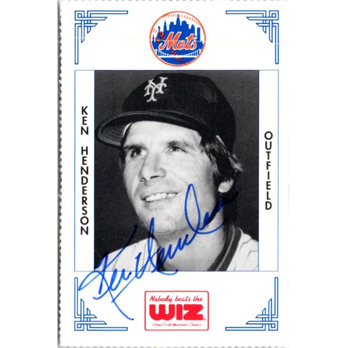 702375 Ken Henderson Signed New York Mets 1991 Wiz Mini No.170 Baseball Card