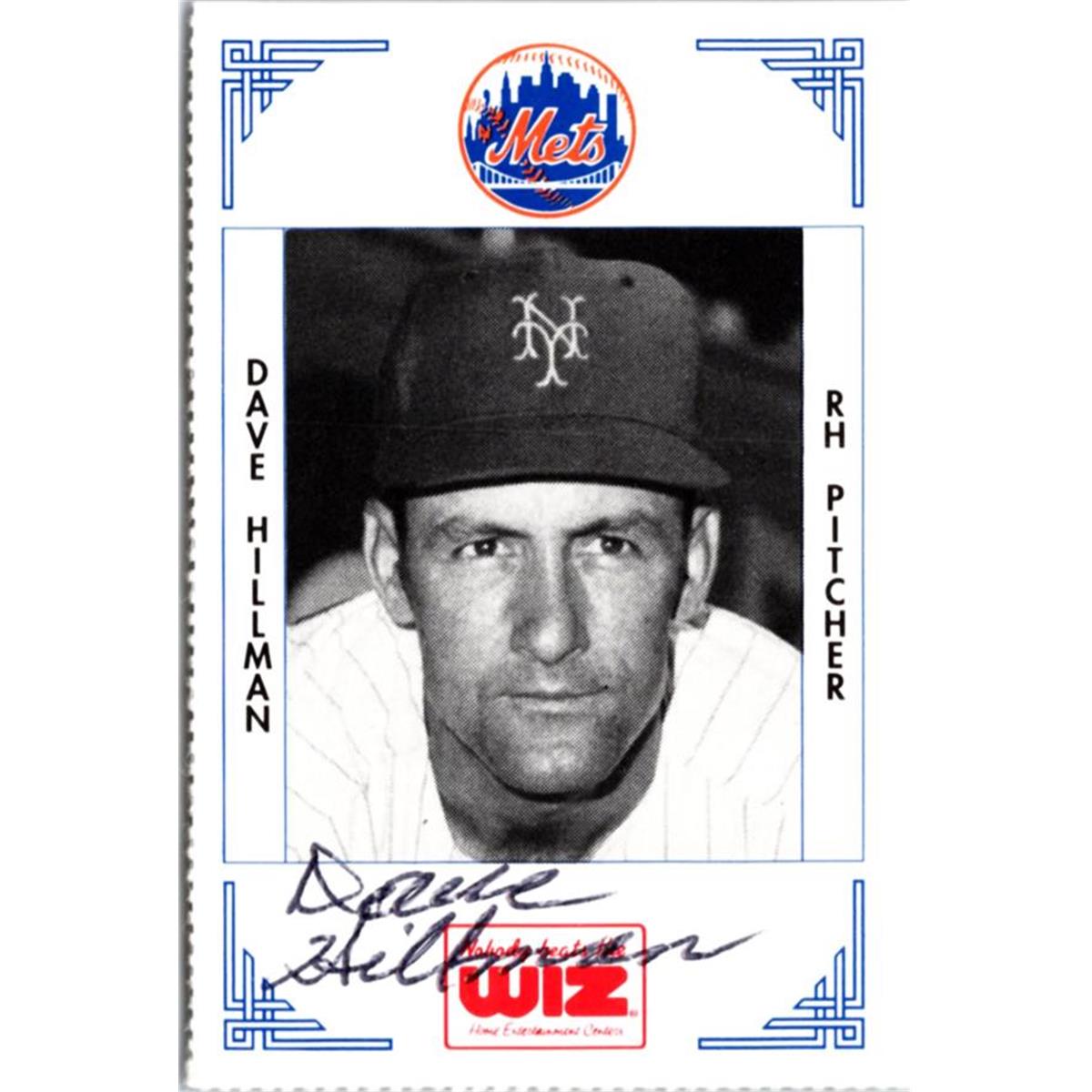 702376 Dave Hillman Signed New York Mets 1991 Wiz Mini No.183 Baseball Card