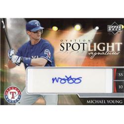 702426 Michael Young Signed Texas Rangers 2006 Upper Deck Ovation Spotlight No.SSMY Baseball Card