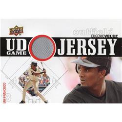 702542 Eugenio Velez Player Worn Jersey Patch San Francisco Giants 2010 Upper Deck No.UDGJEV Baseball Card