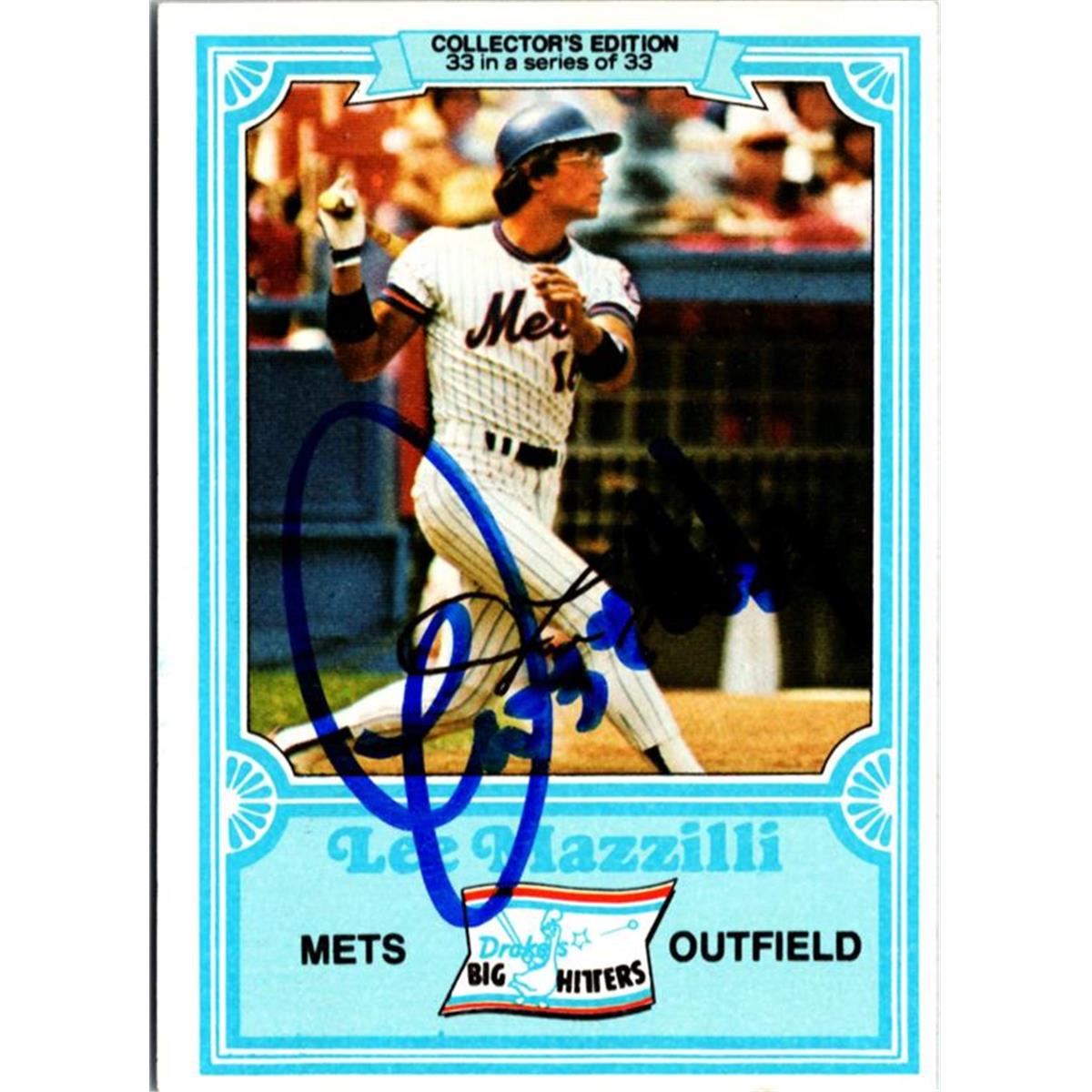702659 Lee Mazzilli Signed New York Mets 1981 Topps Drakes No.33 Baseball Card