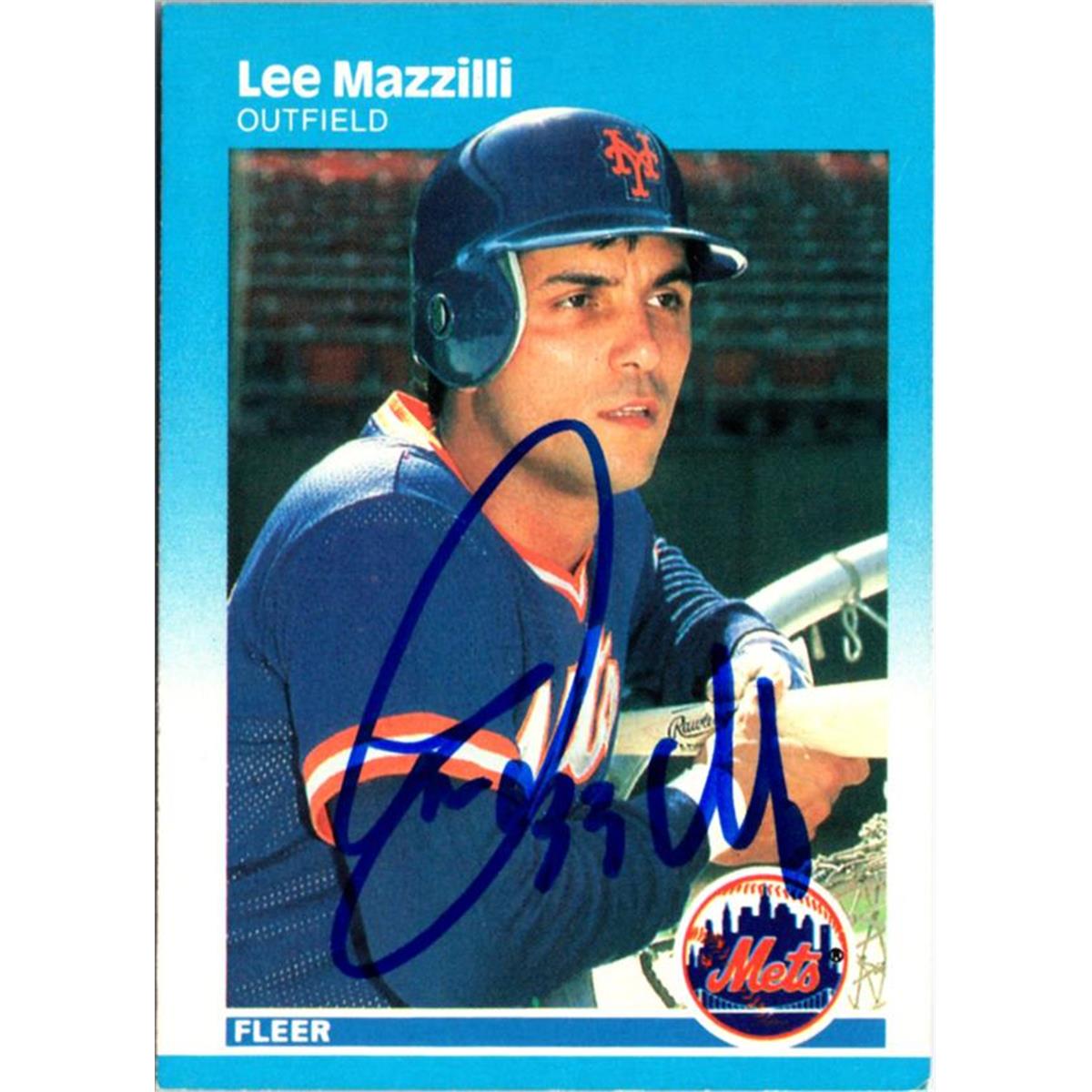 702667 Lee Mazzilli Signed New York Mets 1987 Fleer No.15 Baseball Card