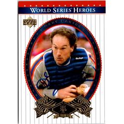 702704 Gary Carter Signed New York Mets 2002 Upper Deck World Series Heroes No.49 Baseball Card