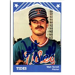 702777 Walt Terrell Signed Tidewater Tides, New York Mets 1983 Tcma No.12 Baseball Card