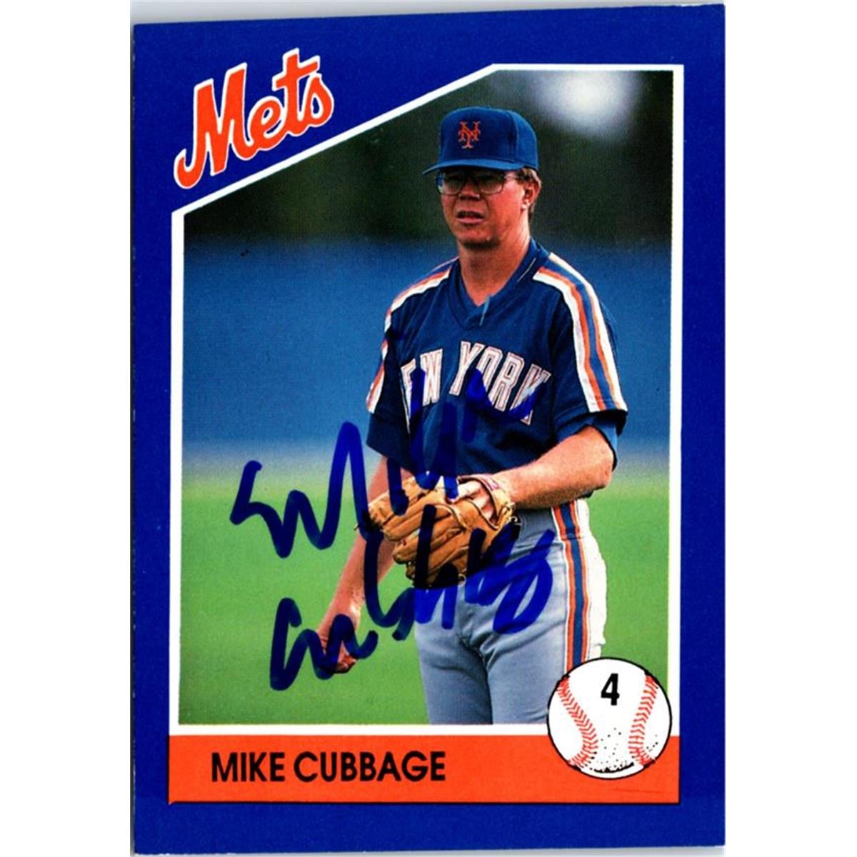 702898 Mike Cubbage Signed New York Mets 1992 Kahns No.4 Baseball Card